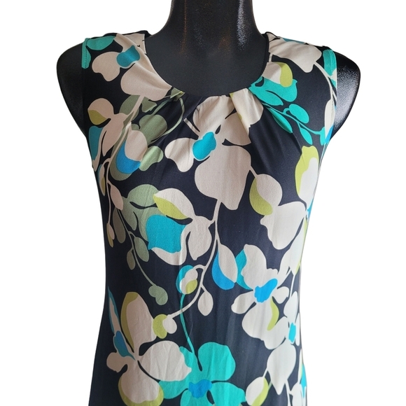 Jeune Jeunesse Black Colorful Floral Print Sheath Dress S - Picture 2 of 7